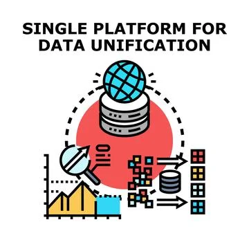 Unifying and managing data on a single platform Stock Illustration