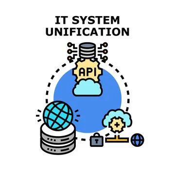 Unifying diverse it systems through cloud integration Stockillustratie
