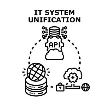 Unifying diverse it systems through cloud integration Stock Illustration