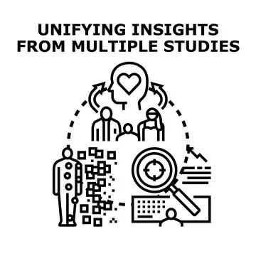 Unifying insights from multiple research studies Stock Illustration