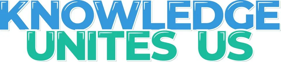 Unifying Knowledge Lettering Vector Design Stock Illustration