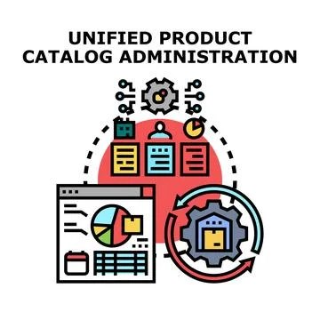 Unifying product catalog administration for data management Stock Illustration