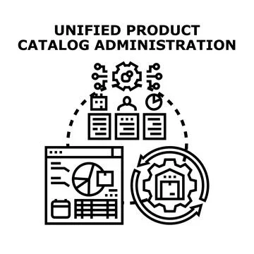 Unifying product catalog administration for data management Stock Illustration