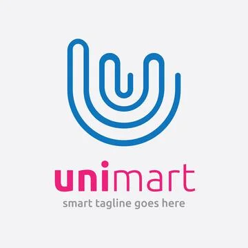 Unimart - U Lettertype Logo Illustrazione stock