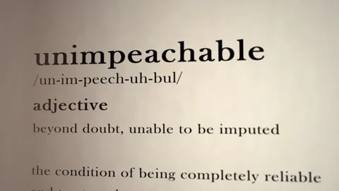 Unimpeachable Definition Stock-Footage 295067920