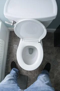 Uning the Toilet. Stock Photos