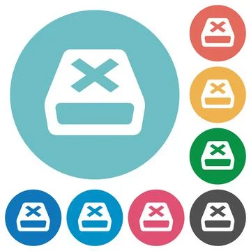 Uninstall flat round icons 스톡 일러스트