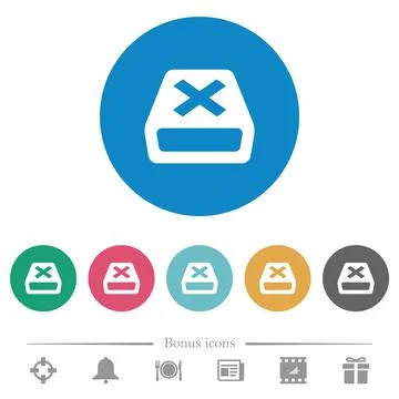 Uninstall flat round icons Stock Illustration