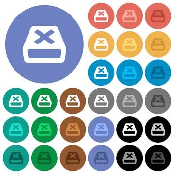 Uninstall round flat multi colored icons 스톡 일러스트