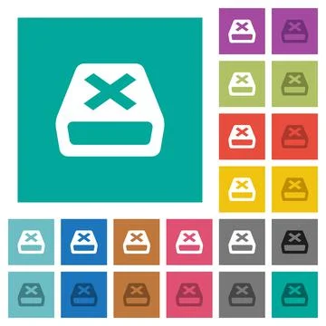 Uninstall square flat multi colored icons Stock Illustration
