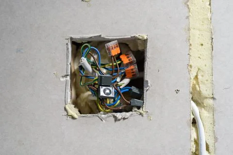 Uninstalled power socket place Fotos Stock
