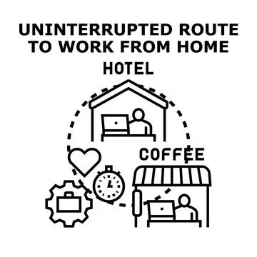 Uninterrupted work from home flexibility concept Stock Illustration