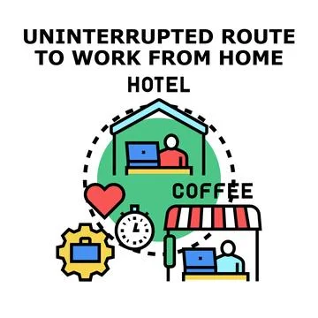 Uninterrupted work from home flexibility concept Stock Illustration