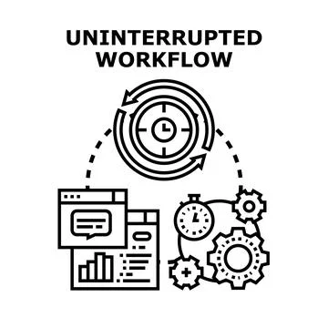 Uninterrupted workflow concept illustrating continuous business process Stock Illustration