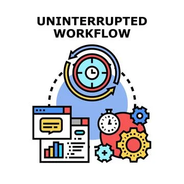 Uninterrupted workflow concept illustrating continuous business process 스톡 일러스트