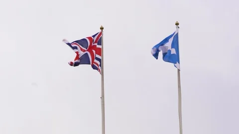 Union and Saltire flags Video stock 124668368