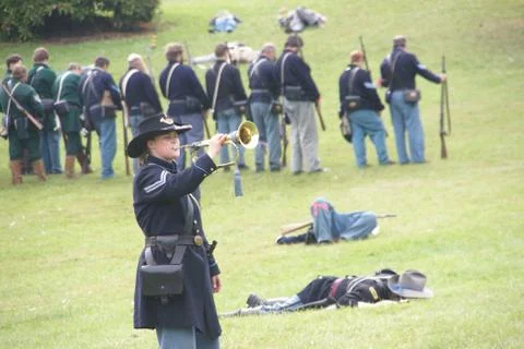 Union bugler playing taps Stock Photos