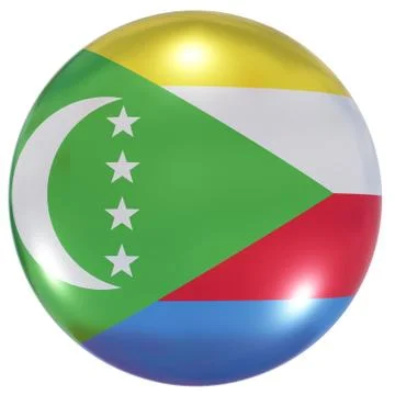Union of the Comoros national flag button Stock Illustration