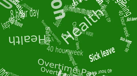 Union Falling Words White Letters on Green Background 4K Stock Footage 45848283