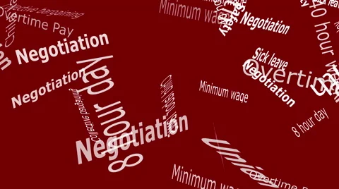 Union Falling Words White Letters on Red Background 4K Stock Footage 45849948
