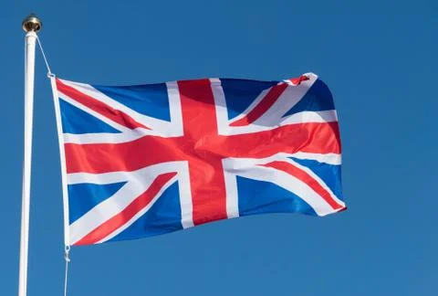 Union flag fluttering in the wind Stock Photos