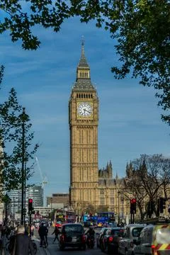 The Union Flag flying in front of the clock tower, commonly referred to as Big Stock Illustration