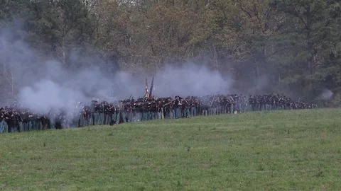UNION INFRANTRY FIRING Video stock 74595360