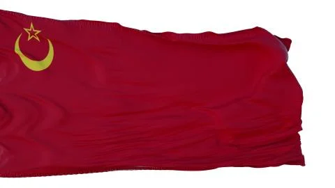 Union Of Islamic Soviet Republics Flag isolated on white background. 3d illus Stock Illustration