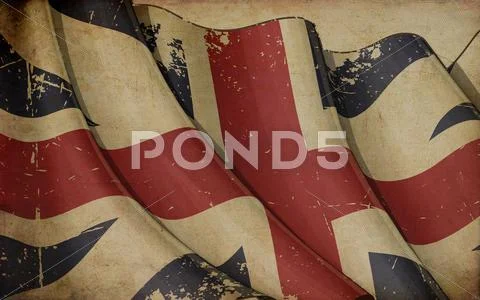 Union jack 16061801 (the king's colours) old paper Stock Illustration