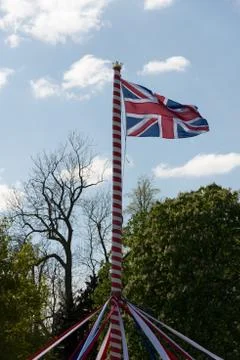 Union Jack and Maypole Stock Photos