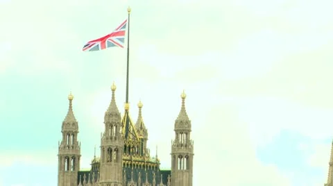 Union Jack on big ben Stock Footage 12017826