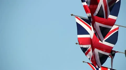 Union Jack Blowing in the wind 2 Stock Footage 11143925