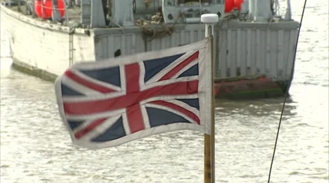 Union Jack blowing in the wind Video stock 8831476