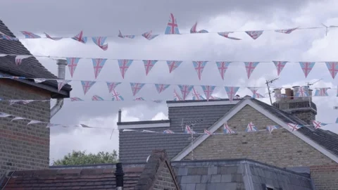 Union Jack Bunting Flags 스톡 동영상 236412040