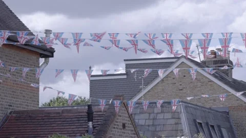 Union Jack Bunting Flags 스톡 동영상 236412328