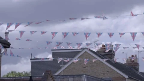 Union Jack Bunting Flags 스톡 동영상 236412475