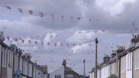 Union Jack Bunting Flags 스톡 동영상 236416280