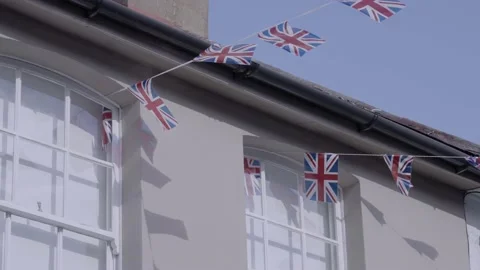 Union Jack Bunting Flags 스톡 동영상 236419859