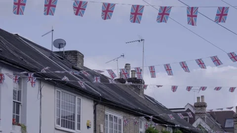 Union Jack Bunting Flags 스톡 동영상 236422412