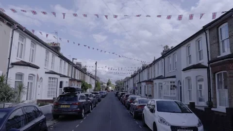 Union Jack Bunting Flags 스톡 동영상 236422539