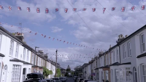 Union Jack Bunting Flags 스톡 동영상 236423150