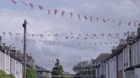 Union Jack Bunting Flags 스톡 동영상 236423451