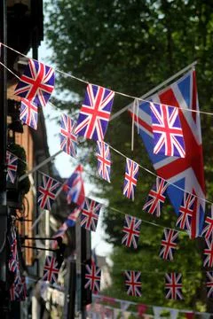 Union Jack bunting Stock Photos