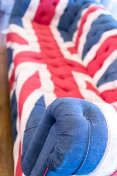 Union Jack Colored Sofa Stock Photos
