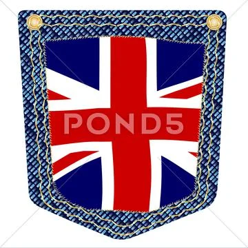 Union jack denim pocket Stock Illustration