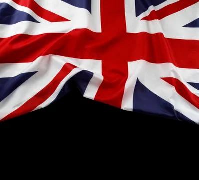 Union Jack flag on black background Stock Photos