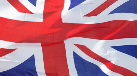 Union Jack flag blowing in the Wind Video stock 38036169