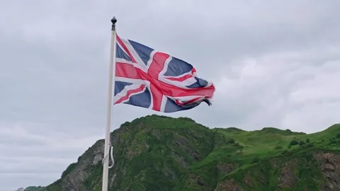 Union Jack flag in the breeze Stock-Footage 283268353