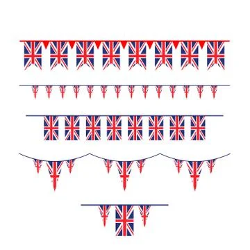Union Jack flag bunting Stock Illustration