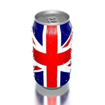 Union Jack flag on drinking can Stock Illustration